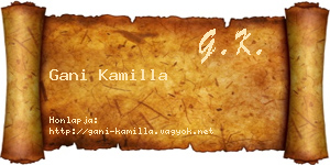 Gani Kamilla névjegykártya
